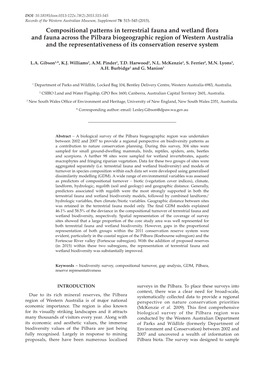 Compositional Patterns in Terrestrial Fauna and Wetland Flora and Fauna