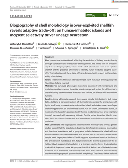 Biogeography of Shell Morphology in Over‐Exploited Shellfish Reveals