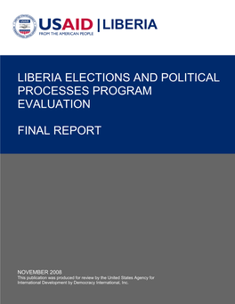 Liberia Elections and Political Processes Program Evaluation Final