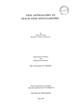 New Approaches to Space-Time Singularities