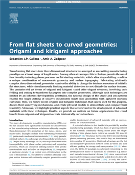 Origami and Kirigami Approaches RESEARCH: Review Sebastien J.P