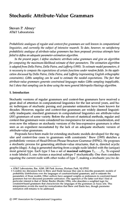 Stochastic Attribute-Value Grammars