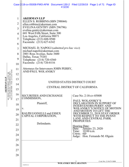 61%4°' 16 SECURITIES and EXCHANGE Case No