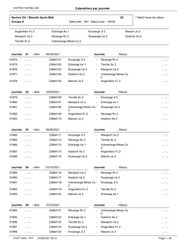 Calendriers Par Journée