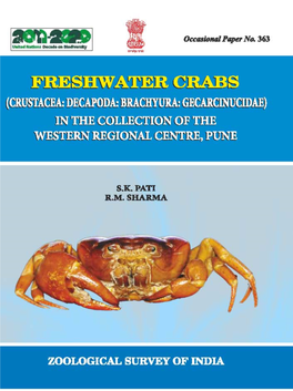 Freshwater Crabs (Crustacea: Decapoda: Brachyura: Gecarcinucidae) in the Collection of the Western Regional Centre, Pune