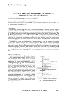 Analytical Method of Polychlorinated Biphenyls in Transformer Oil Contaminated Soils