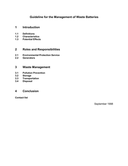 Guideline for the Management of Waste Batteries 1 Introduction