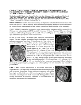 Characterization of Cortical Brain Malformations During