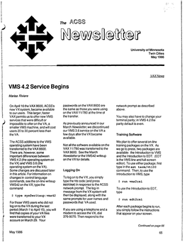 VMS 4.2 Service Begins