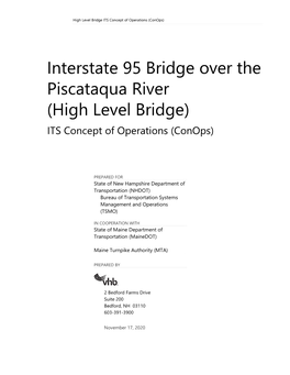 High Level Bridge ITS Concept of Operations (Conops)
