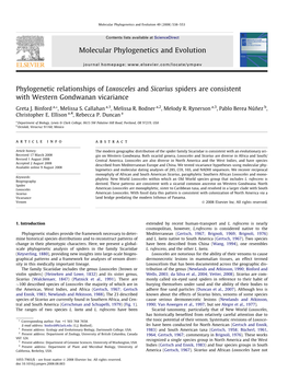 Molecular Phylogenetics and Evolution 49 (2008) 538–553