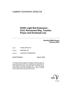Ltd KCRC Light Rail Extension