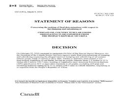 Statement of Reasons