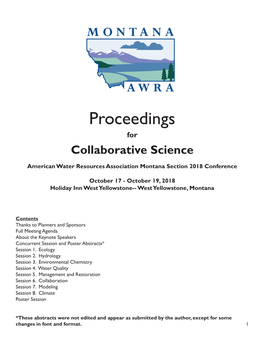 Proceedings for Collaborative Science