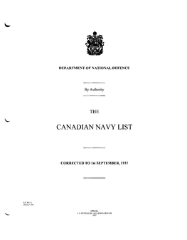 Canadian Navy List