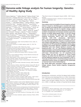 Genomewide Linkage Analysis for Human Longevity