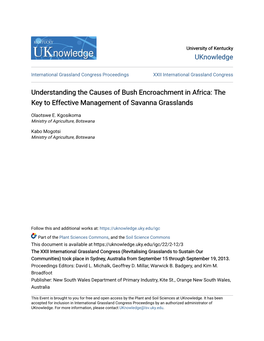 Understanding the Causes of Bush Encroachment in Africa: the Key to Effective Management of Savanna Grasslands