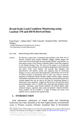 Broad-Scale Land Condition Monitoring Using Landsat TM and DEM-Derived Data