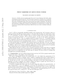 Prym Varieties of Genus Four Curves