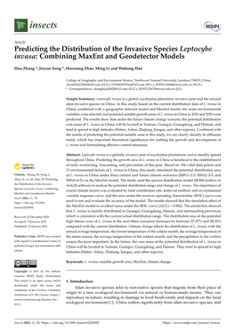 Predicting the Distribution of the Invasive Species Leptocybe Invasa: Combining Maxent and Geodetector Models