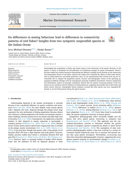 Do Differences in Mating Behaviour Lead to Differences in Connectivity