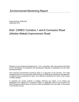 4842-002: CAREC Corridors 1 and 6 Connector Road (Aktobe–Makat