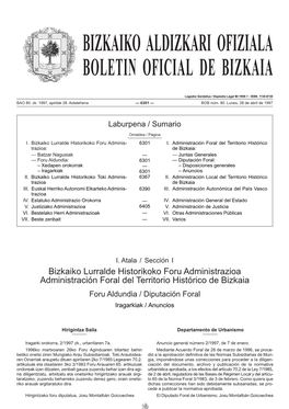 Bizkaiko Aldizkari Ofiziala Boletin Oficial De Bizkaia