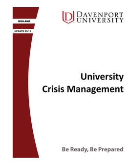 University Crisis Management Policy Title: Location Information Page Number: 1 of 1