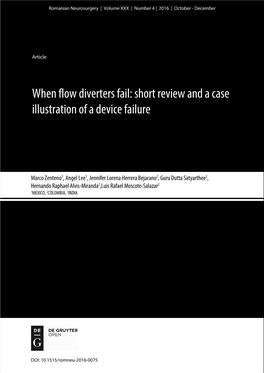 When Flow Diverters Fail: Short Review and a Case Illustration of a Device Failure
