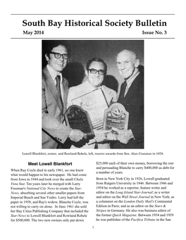 South Bay Historical Society Bulletin May 2014 Issue No
