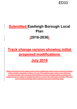 Submitted Eastleigh Borough Local Plan (2016-2036) Track Change