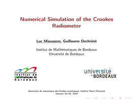 Numerical Simulation of the Crookes Radiometer