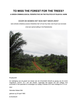 To Miss the Forest for the Trees? a Green Criminological Perspective on the Politics of Palm Oil Harm