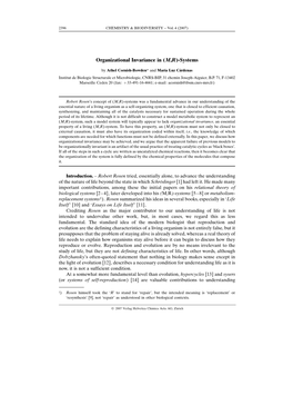 Organizational Invariance in (M,R)-Systems