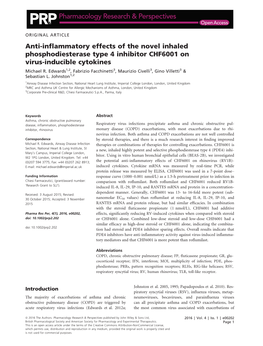 Inflammatory Effects of the Novel Inhaled