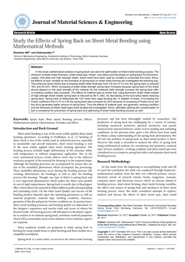 Study the Effects of Spring Back on Sheet Metal Bending Using Mathematical Methods