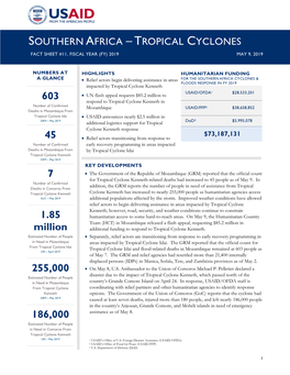 Southern Africa Tropical Cyclones Fact Sheet