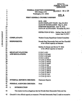 •Reiavet}; PEBERAL Elecf ION COMMISSION 1 FEDERAL ELECTION GOMMISSIOTK