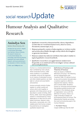 Humour Analysis and Qualitative Research