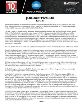 JORDAN TAYLOR Driver Bio