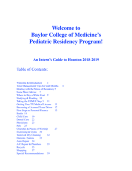 Baylor College of Medicine's Pediatric Residency Program!