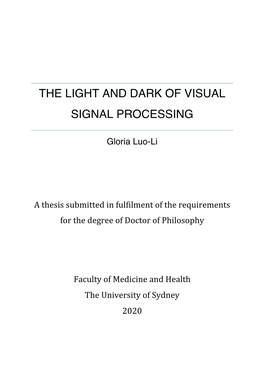 The Light and Dark of Visual Signal Processing
