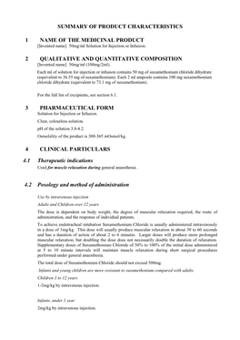 Summary of Product Characteristics 1 Name Of