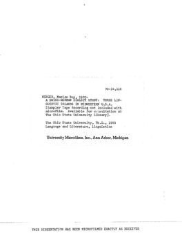 University Microfilms, Inc., Ann Arbor, Michigan