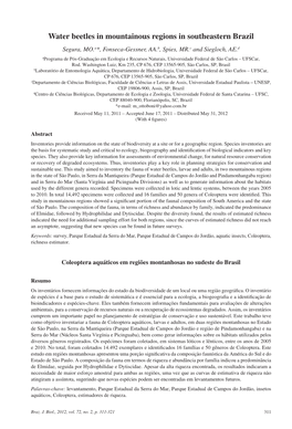 Water Beetles in Mountainous Regions in Southeastern Brazil