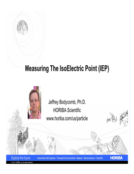 Measuring the Isoelectric Point (IEP)