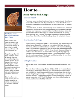 How To... Make Perfect Pork Chops Chop Vs