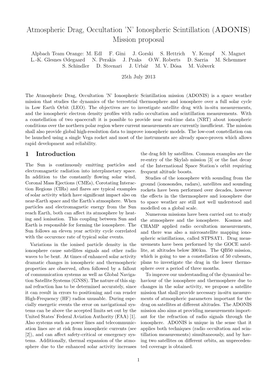 Atmospheric Drag, Occultation 'N' Ionospheric Scintillation (ADONIS