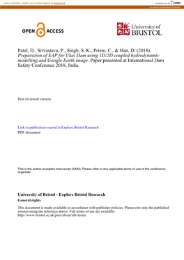 Preparation of EAP for Ukai Dam Using 1D/2D Coupled Hydrodynamic Modelling and Google Earth Image