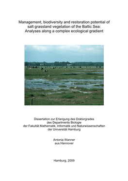 Management, Biodiversity and Restoration Potential of Salt Grassland Vegetation of the Baltic Sea: Analyses Along a Complex Ecological Gradient